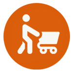 icon of person pushing a cart