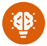 icon of a brain in place of a lightbulb