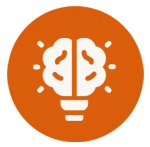 icon of a brain in place of a lightbulb